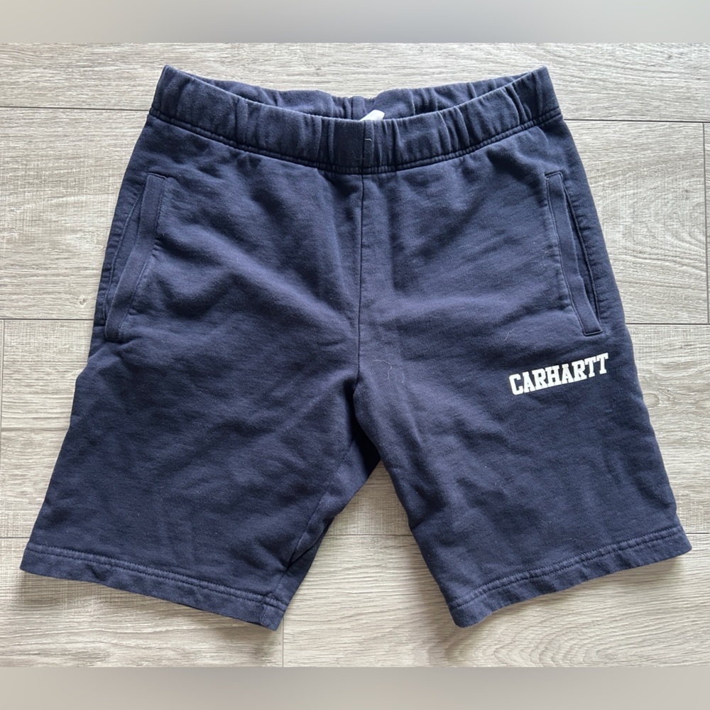 Carhartt WIP College Sweat Shorts - Navy - Size S